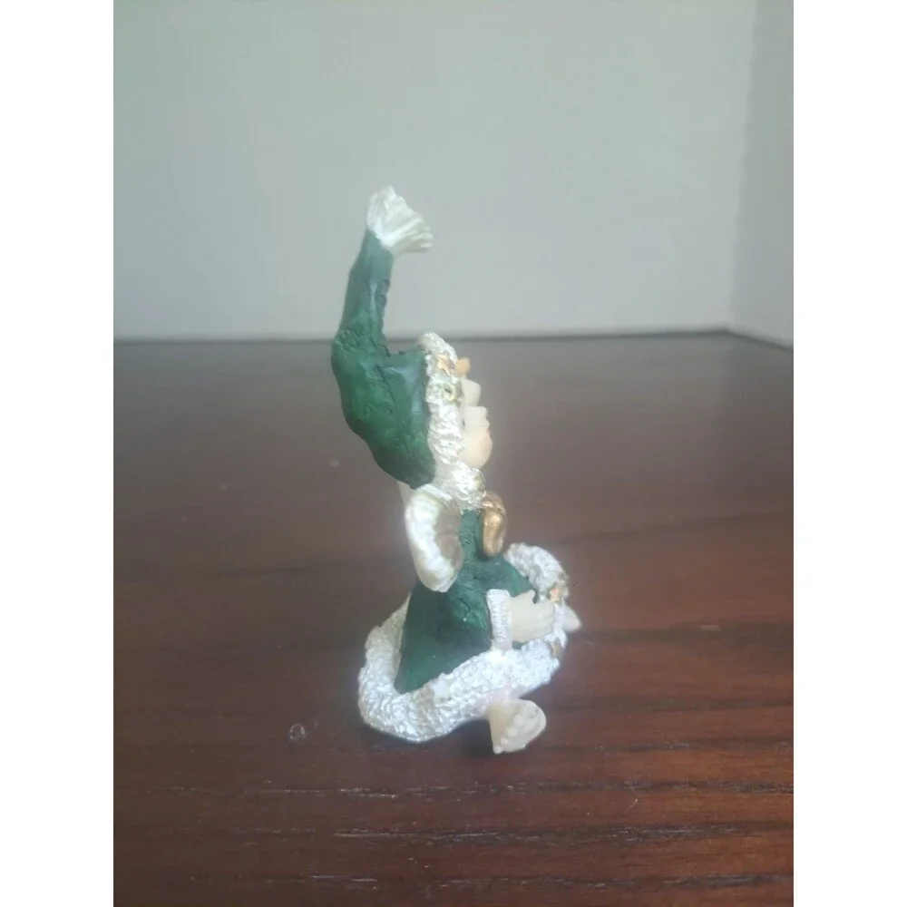Vintage K's Collection Snowbaby Green Christmas Angel Resin